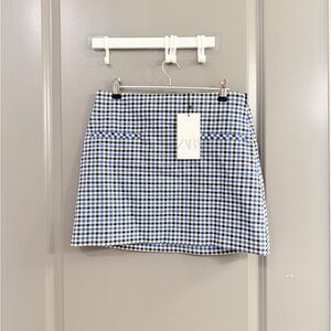 NWT Zara Gingham / houndstooth Mini Skirt size M